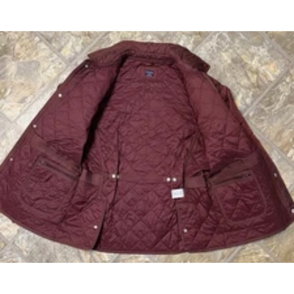 UNTUCKit Quilted Barn Jacket Mens Medium Burgundy Diamond Field Coat - Picture 4 of 10